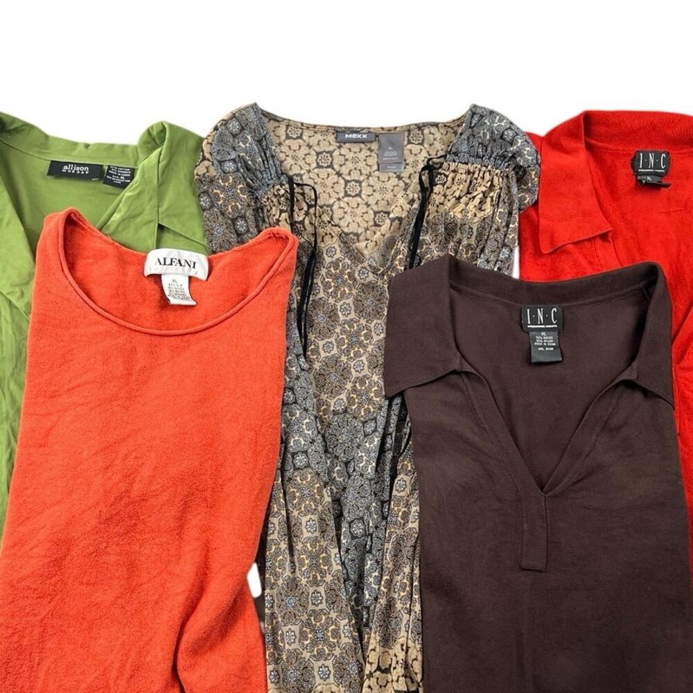 Women’s XL Tops Bundle Lot 5 INC Alfani Mexx Allison Morgan Work Casual Blouses